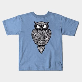 Owl (light blue background) Kids T-Shirt